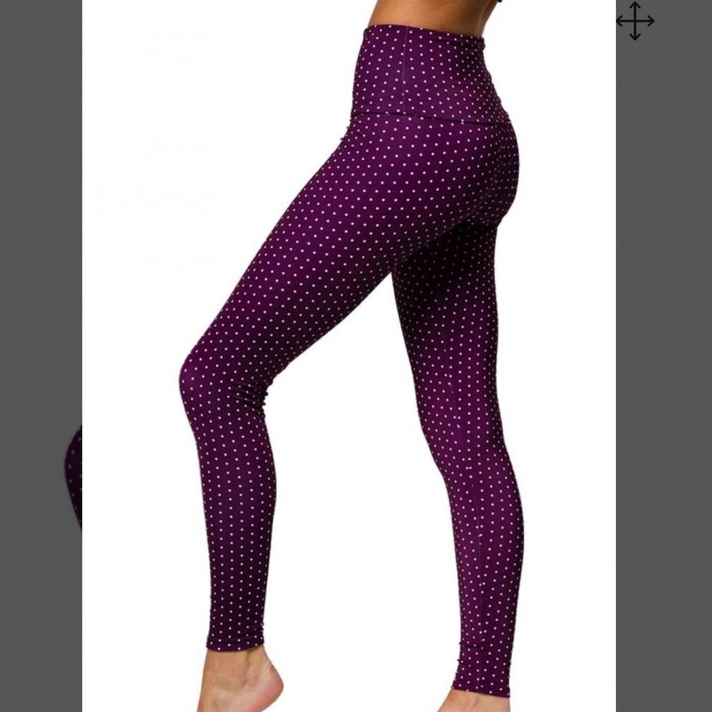 Onzie high rise aubergine dot print purple